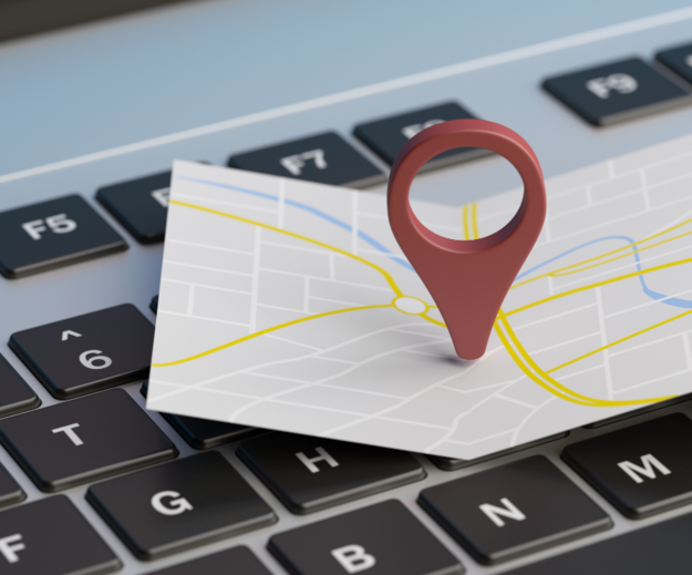 Map pointer on a laptop